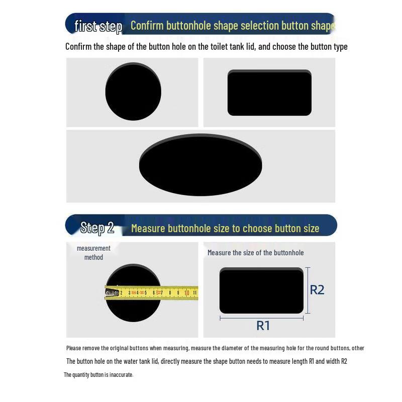 HANDUNYOU Square Small Diameter Toilet Flush Button