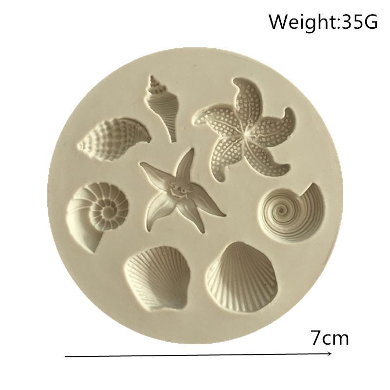 Marine Life Conch Starfish Shell Fondant Cake Silicone Mold Diy Chocolate Mold Kitchen Liquid Cake