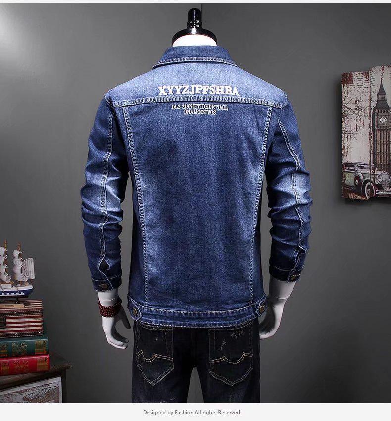 European High-End Men's Slim Fit Denim Jacket - Trendy Spring/Autumn Korean Style