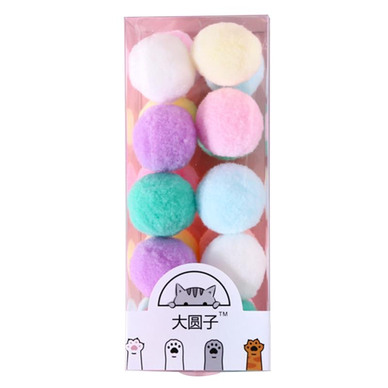 

20 Pcs PomPoms for Cat Toy Assorted Large for Cat Toy Balls Soft Kitten Pom Ball 1
