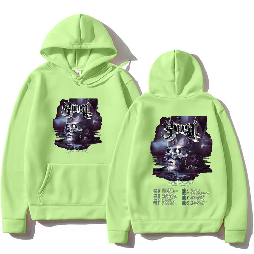 Pull à capuche du groupe Ghost Skeletour World Tour 2026 Vêtements pour hommes Harajuku Gothique Rétro Sweatshirt Décontracté Pulls Unisexes
