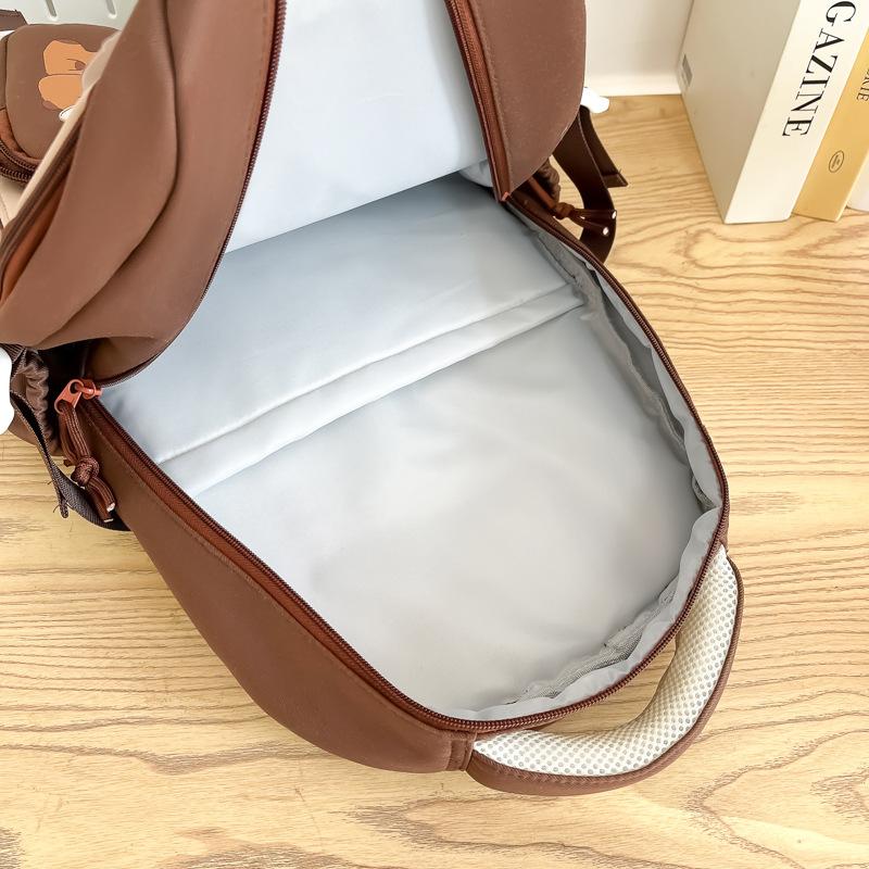 School bag 2025 new casual versatile college style large capacity junior high school student school bag waterproof printing high value backpack