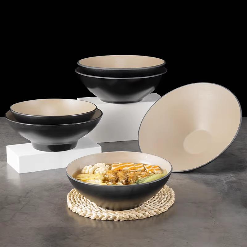 Large Frosted Melamine Ramen Bowl - Japanese-Style Restaurant Noodle Bowl for Mala Tang, Luosifen, Soup, and Rice Noodles