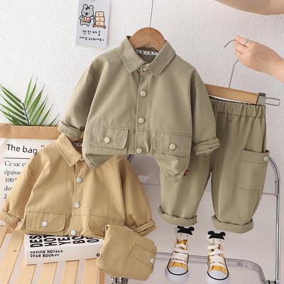 2023 Autumn Boys' Long-Sleeve Cardigan and Casual Trousers Two-Piece Set