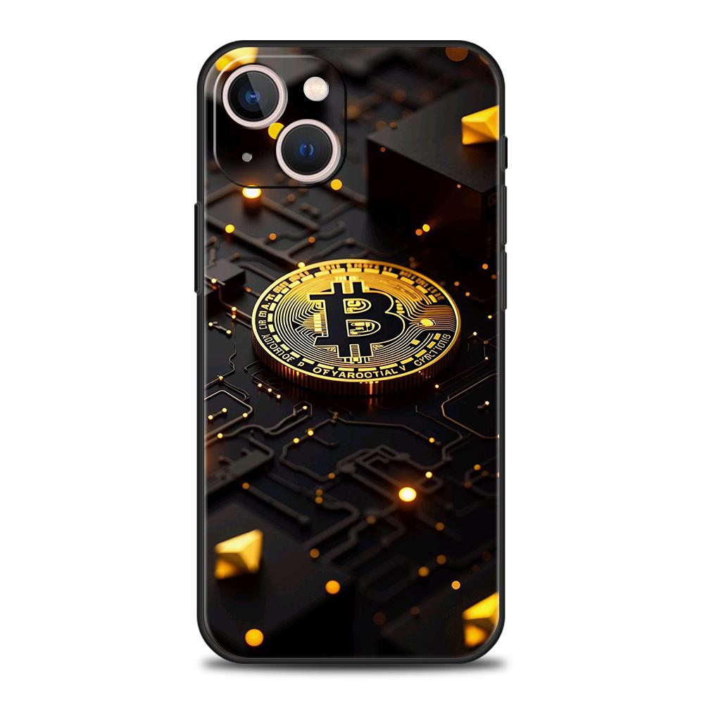 Luxury TPU Soft Phone Case For iPhone 17 Air 16E 16 11 15 14 Pro MAX 12 13 7 8 Plus X XR XS SE 2022 Cover Luxury Bitcoin B