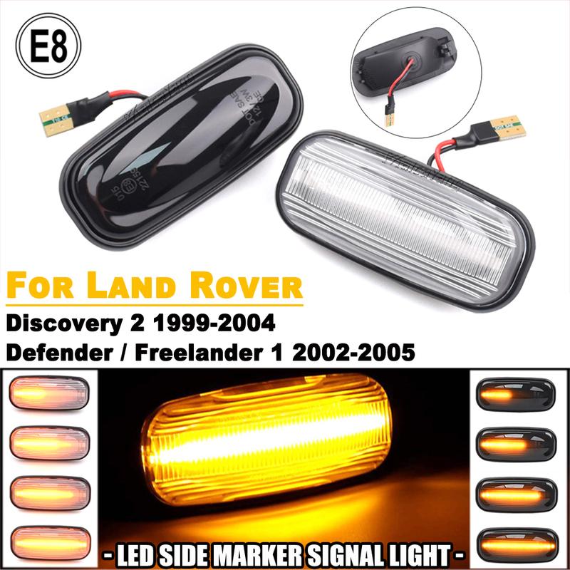 For Land Rover Defender TD5 98-15 Freelander 1 02-05 Discovery 2 99-04 2Pcs LED Side Marker Lamp Turn Signal Indicator Light