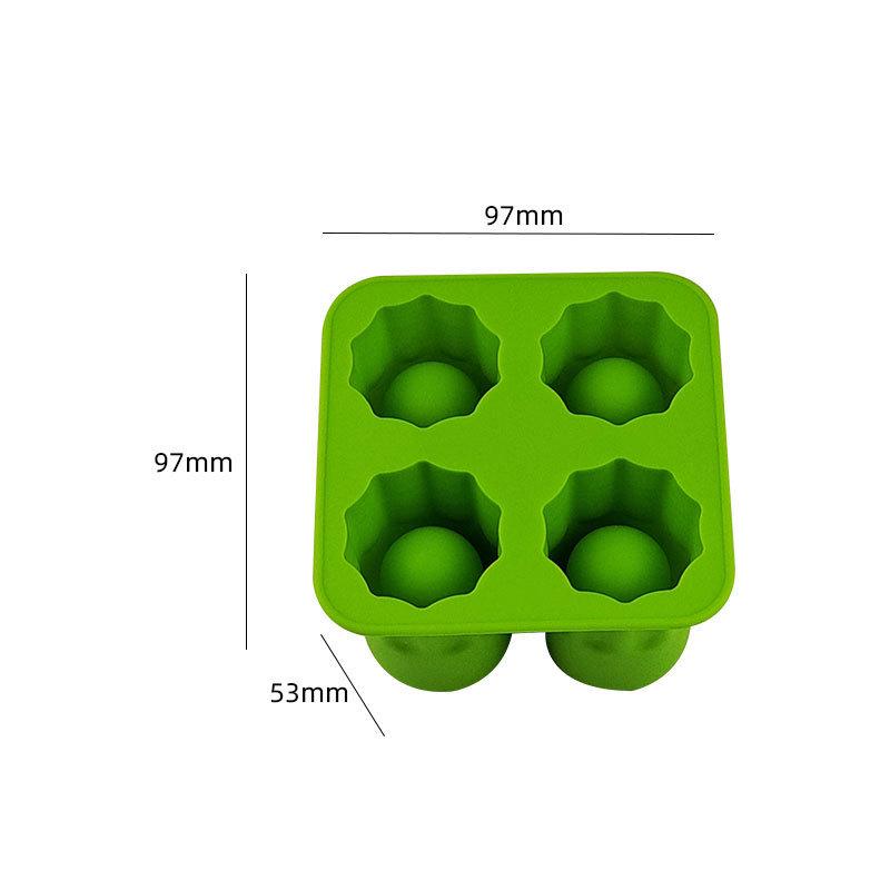 Silicone 4-Hole Ice Cube Tray for Whiskey and Summer Drinks