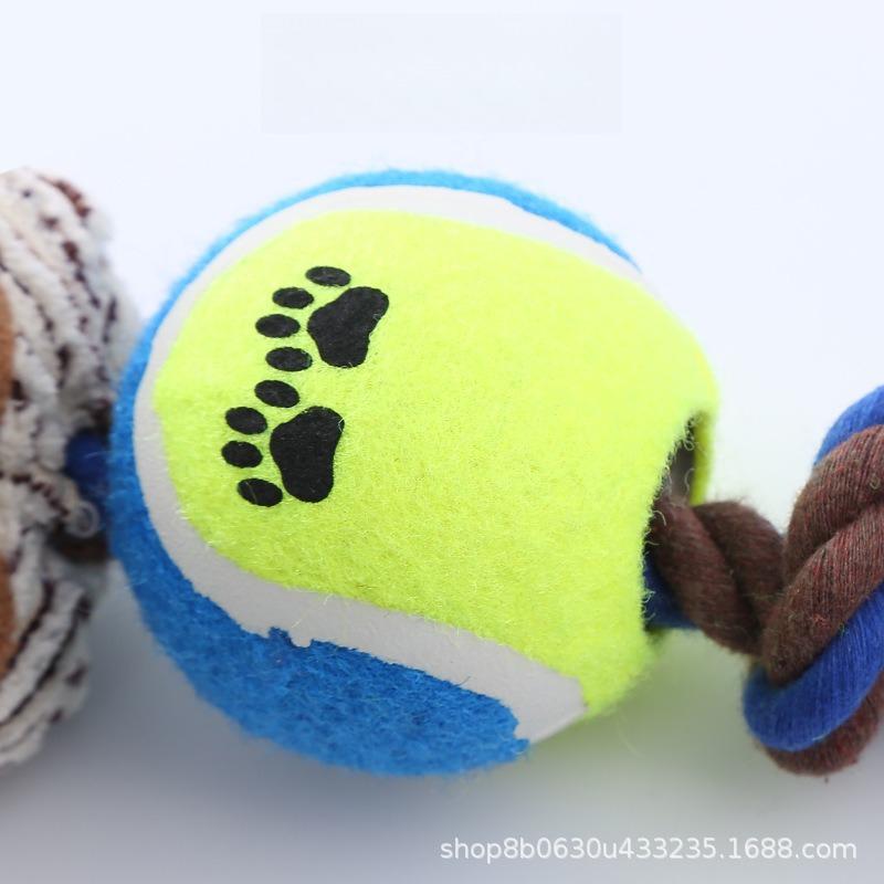 Pet Toys Cat and Dog Toys Corduroy Tennis Cotton Rope Dog Tearing Teeth Pet Supplies Dog Interaction