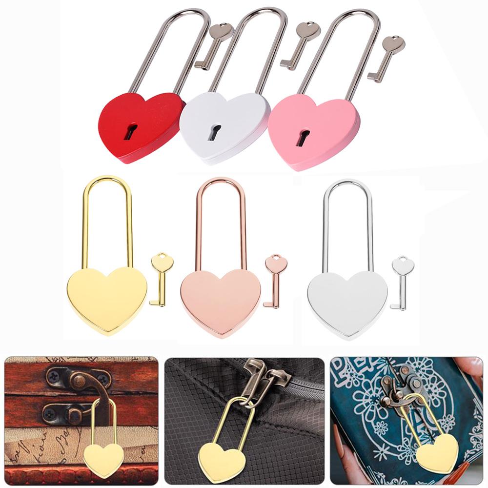 Lock With Key Mini Lock Love Lock Metal Metal Heart Padlock For Valentine's Day Gift Souvenir Anniversary Present