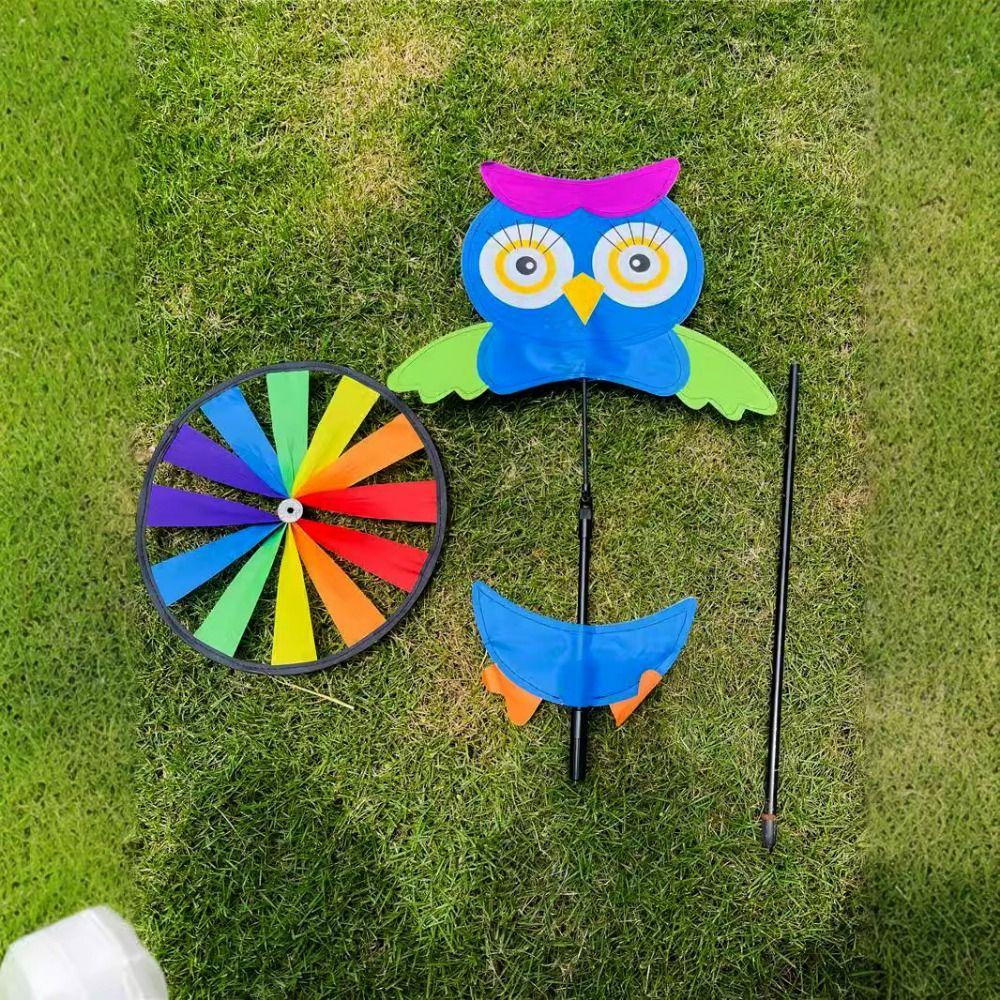 Colorful 3D Animal Belly Spinning Windmill Rainbow Oxford Cloth Windmill  Home Garden Decoration