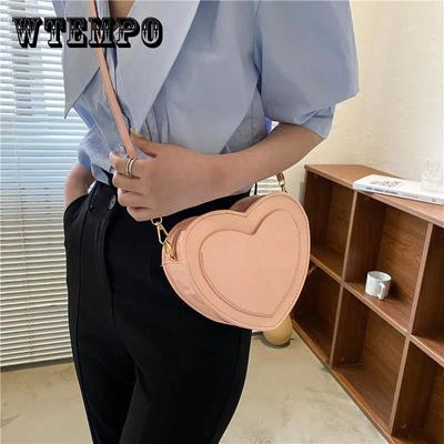 Women's Mini Bag Vintage Peach Heart Messenger Hand Bag Elegant Single Shoulder Bag Party Chain Small Bag