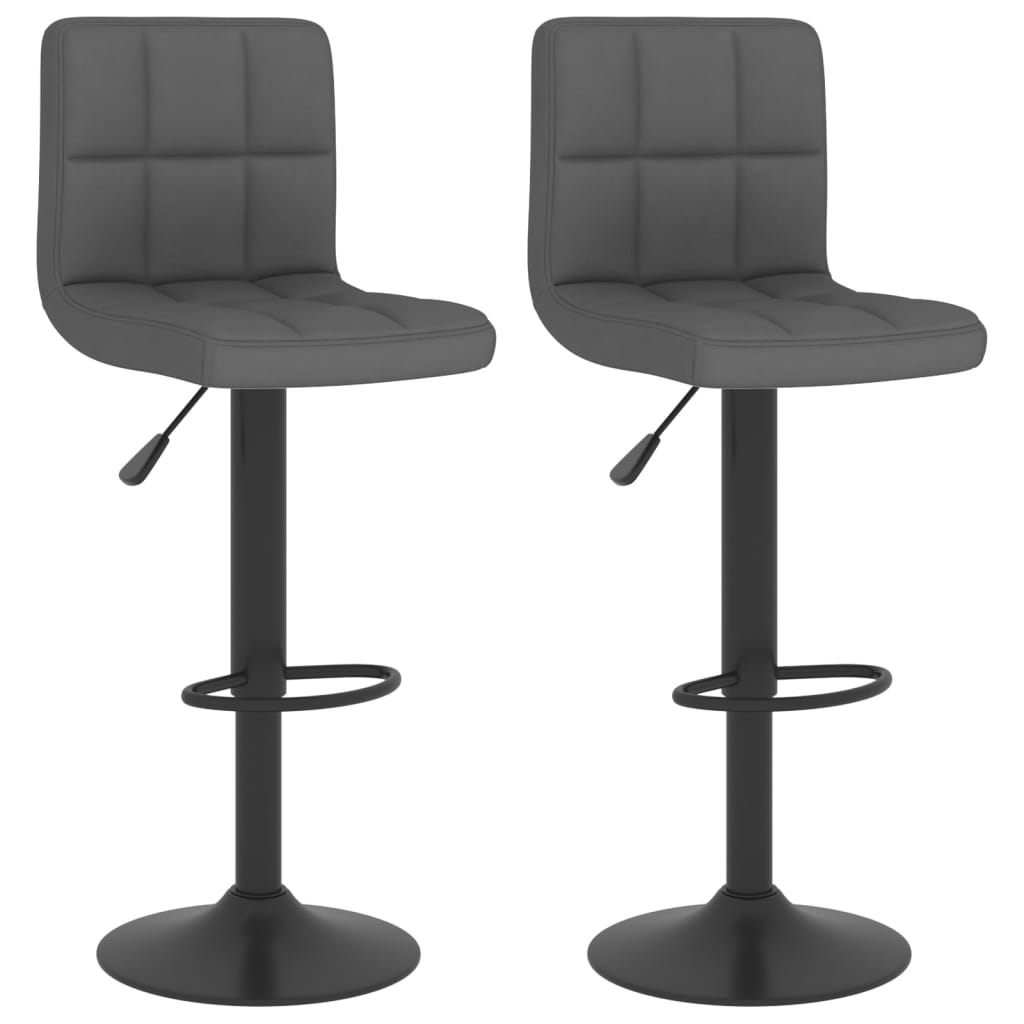 Bar Stool 2 Pcs Dark Grey Fabric