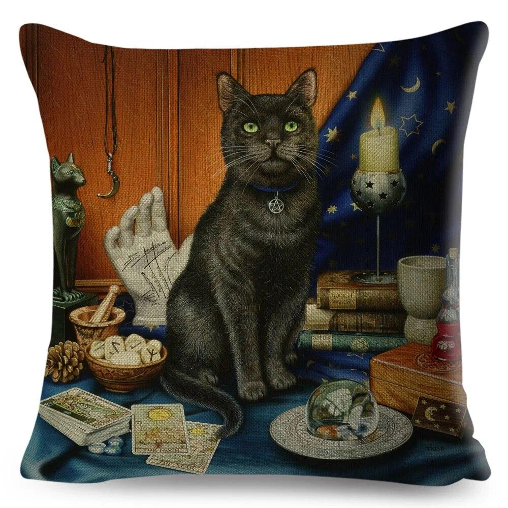 Pet Cartoon Animal Pillowcase Cute Watercolor Cat Cushion Cover Decor Sofa Home Car Children's Room Pillowcase