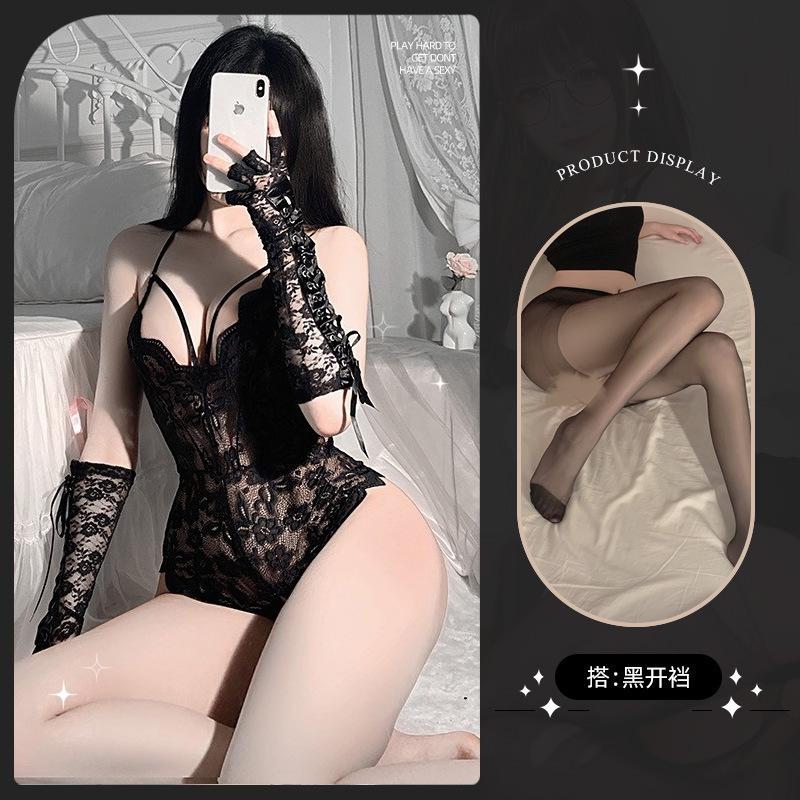 Sexy Lingerie Lace Perspective Seduction Sexy Hot Onesie Open Crotch Passion Free from Pure Desire