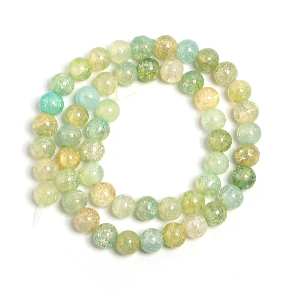 1 Strand 8 10mm Glass Floral Beads Colorful Round Loose Spacer Beads For DIY Charms Jewelry Making Bracelet Necklace Accessories