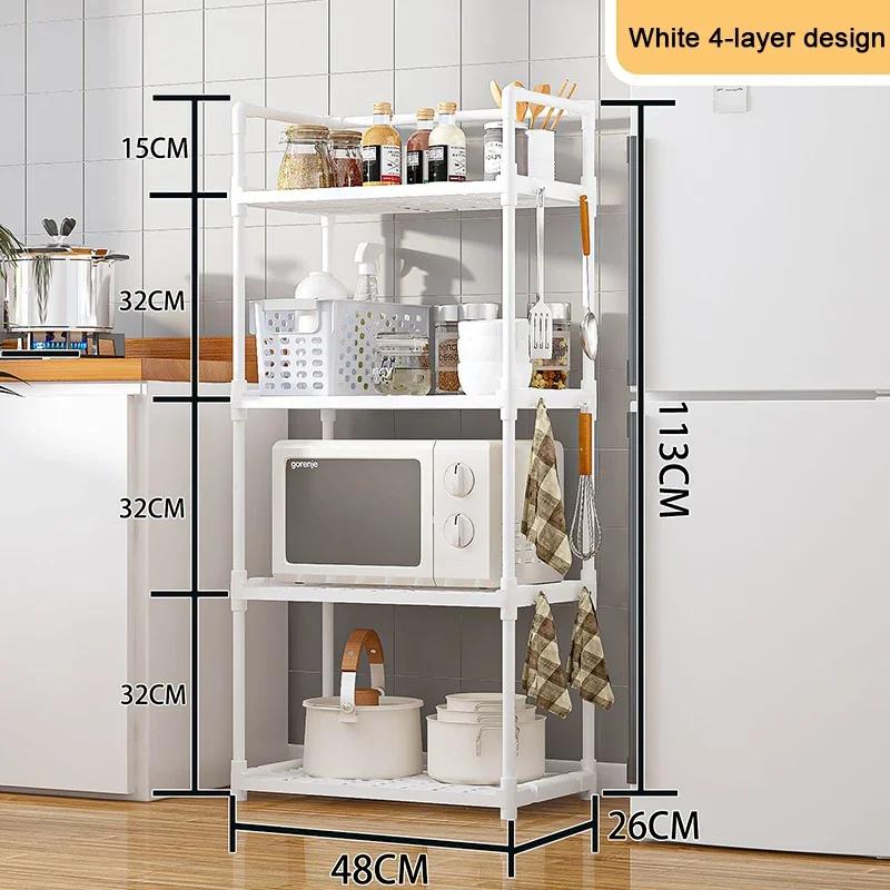 Kitchen 5-Tier Storage Rack Household Storages Organizer Bathroom Shelf Stackable Simple Storage Rack Adjustable Storages Shelf