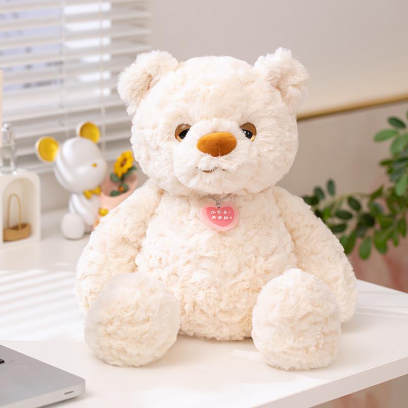 

Delightful Soft Plush Bear And Raccoon Doll Ideal Gift For Girls Cozy Companion Sleep White Bear,35cm