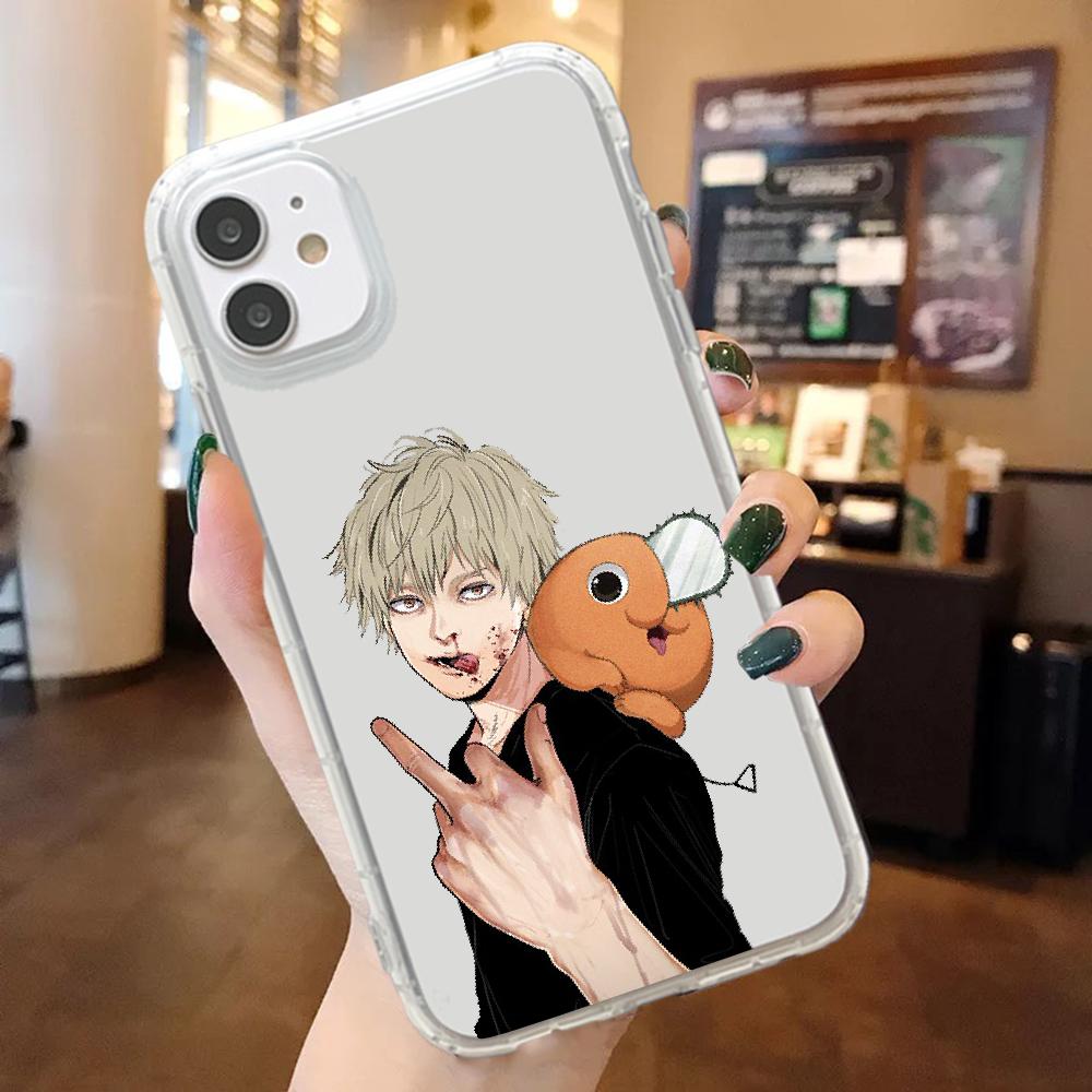 Anime Chainsaw Man Phone Case For iphone 5 5s se 2 6 6s 7 8 12 mini plus X XS XR 11 PRO MAX transparent painting cover soft