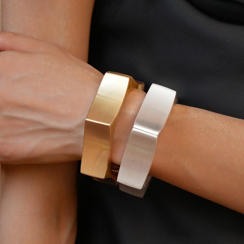 Zinc Zinc Alloy Metal Wide Open Bangle Matte/Glossy Exaggerated Bracelet Temperament Cuff Bangles  Gift