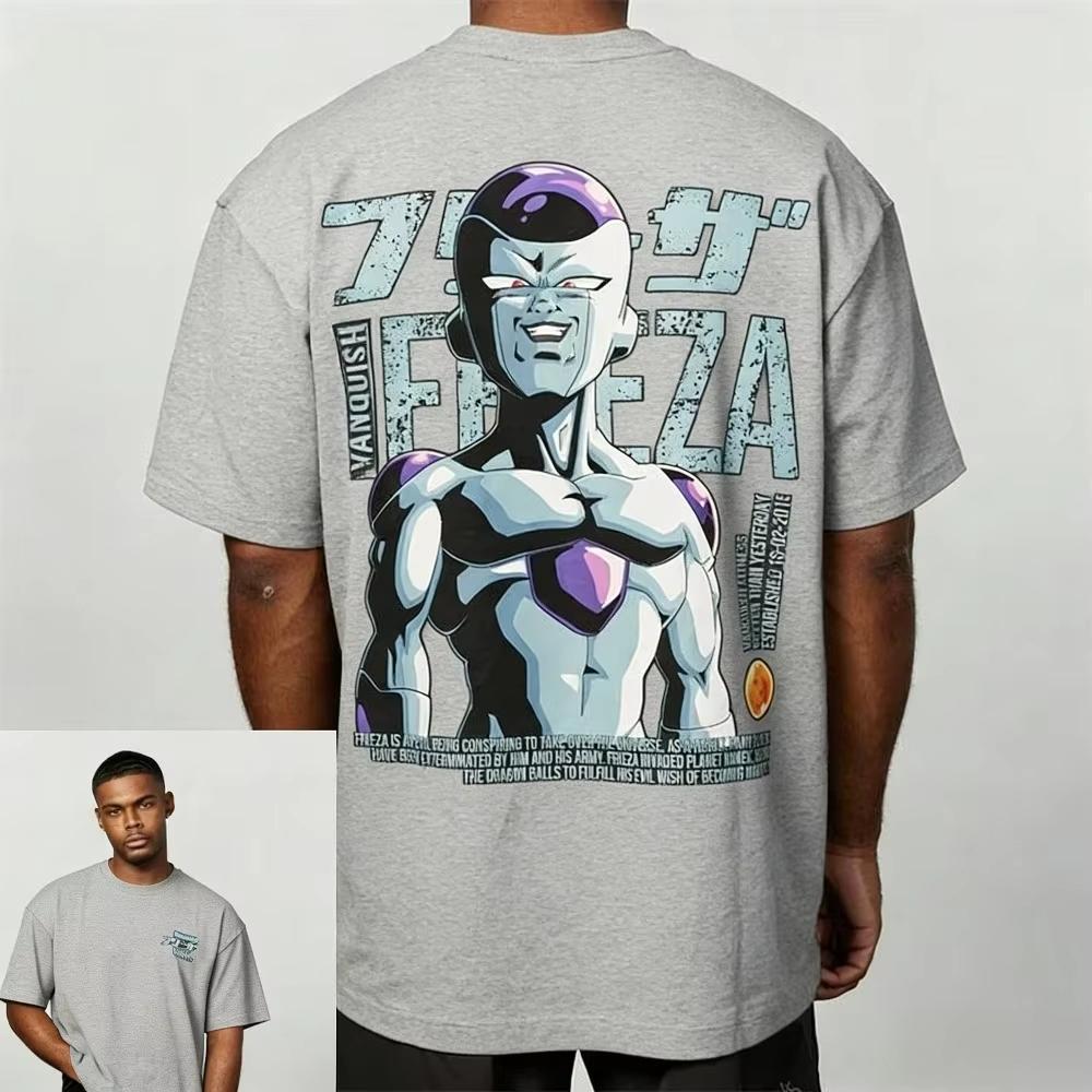 

2026 new Dragon Ball Frieza Mens and Womens Cotton TShirt Summer Style Dynamic Anime Print Loose Fit Casual Wear 4XL