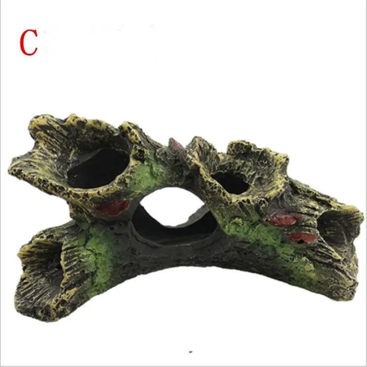 

1Pcs Fish Tank Landscap Decorative Moss Tree House Resin Cave Aquarium Decoration Supply C