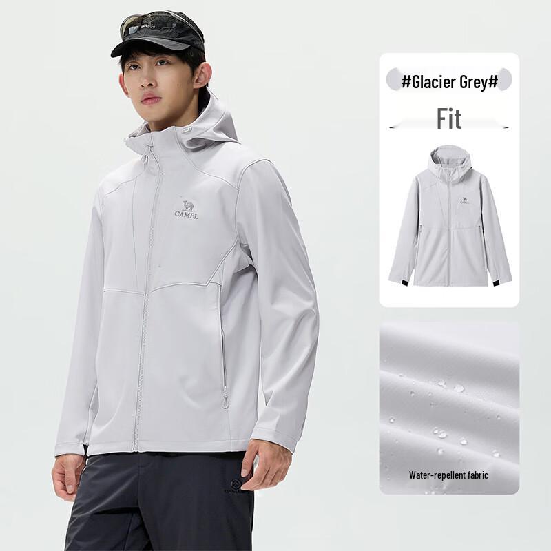 CAMEL Men's Urban Outdoor Hooded Softshell Flight Jacket