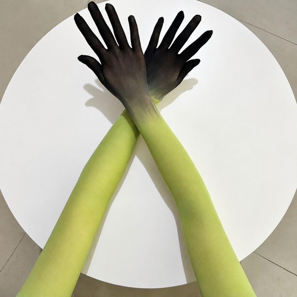 Transparent Sunscreen Mittens Ultra-thin Mesh Full Finger Gloves Dress Gloves