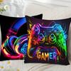 2Pcs Gamer Headphones Printed Pillowcase Washable Home Sofa Bedroom Decor No Insert