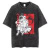 Berserk Anime Guts Charakter Vintage Gewaschenes Baumwoll-T-Shirt Retro Manga Grafik Sommer Kurzarm Locker Geschnittene Oberteile Für Männer Frauen Tägliche Freizeitkleidung