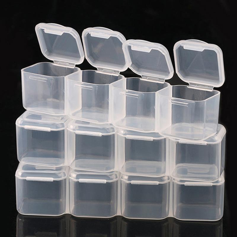 28 Compartment Adjustable Clear Plastic Storage Box For Jewelry Earrings Beads Screws Small Accessories Storage Box