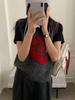 2026 Autumn/Winter Women's Korean Round Neck Wool Vest with Persimmon Ruyi Cartoon Design