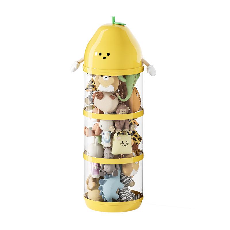 Large Capacity Storage Bucket Transparent Large Children's Toy Storage Box Plush Toy Debris Storage Tube HomeSupplies