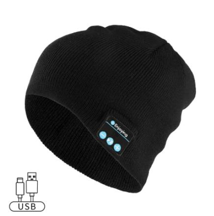 New Design Headband Listen Songs Talk Beanie Knitted Bone Conduction Headphones Wireless Music Head Light
