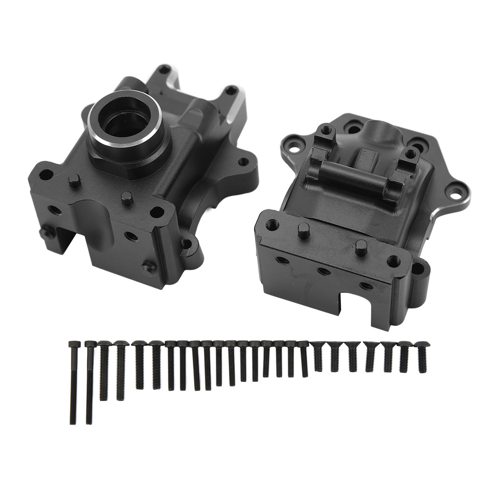 

RC Gearbox Housing Set Aluminum Alloy Front Rear Universal Gear Box Case for TRAXXAS SLEDG 1 8 4WD Black