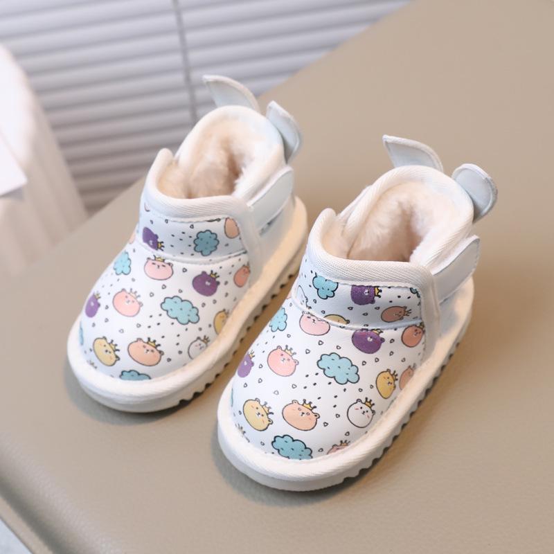 

Girls Winter Warm Toddler Boots - Velvet-Lined, Soft Sole, for Ages 1-3. Size 15, Length 11.5cm брудно-білий