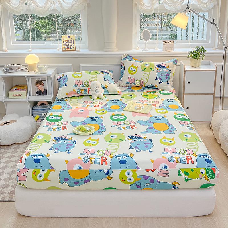 Premium Aloe Cotton Fitted Sheet & Waterproof Pillowcase Set - Skin-Friendly & Comfortable
