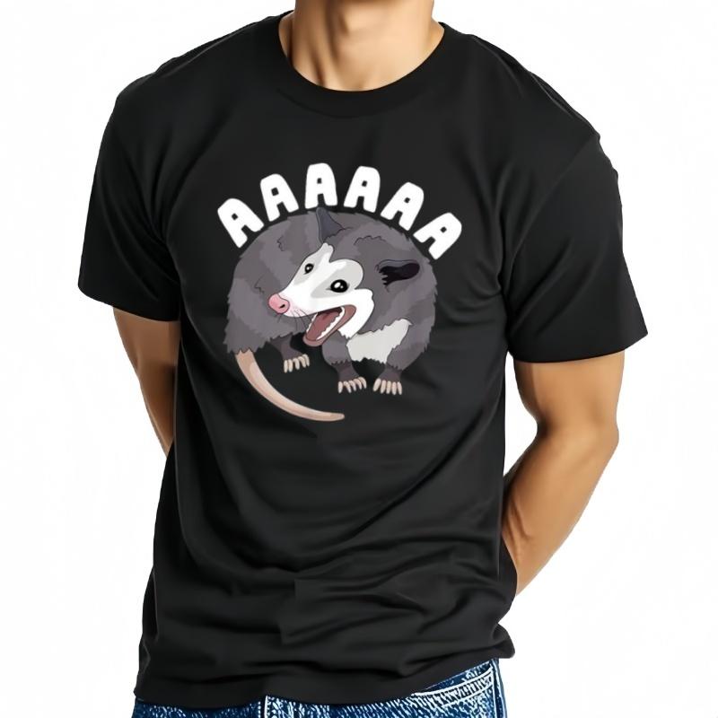 AAAAAA  gambá gritando  gambá stressado  divertida camiseta Dank Meme  camisetas clásicas para