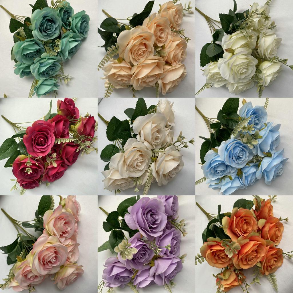 Artificial Rose Flower Greenery For Home Interior And Party Decoration Applications