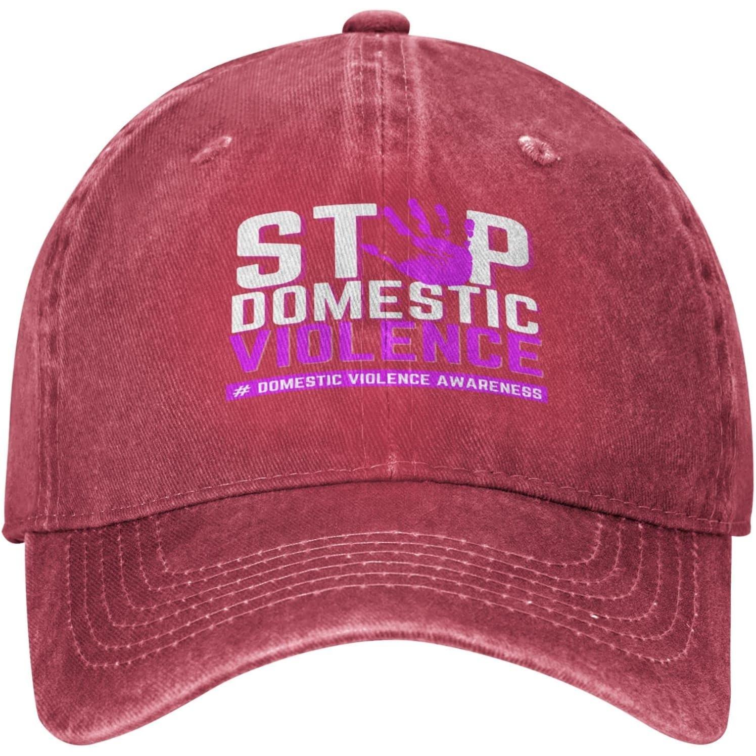 Stop Domestic Violence Hat Domestic Violence Awareness Hat Funny Fashion Cap for Unisex Women Can Be Adjusted