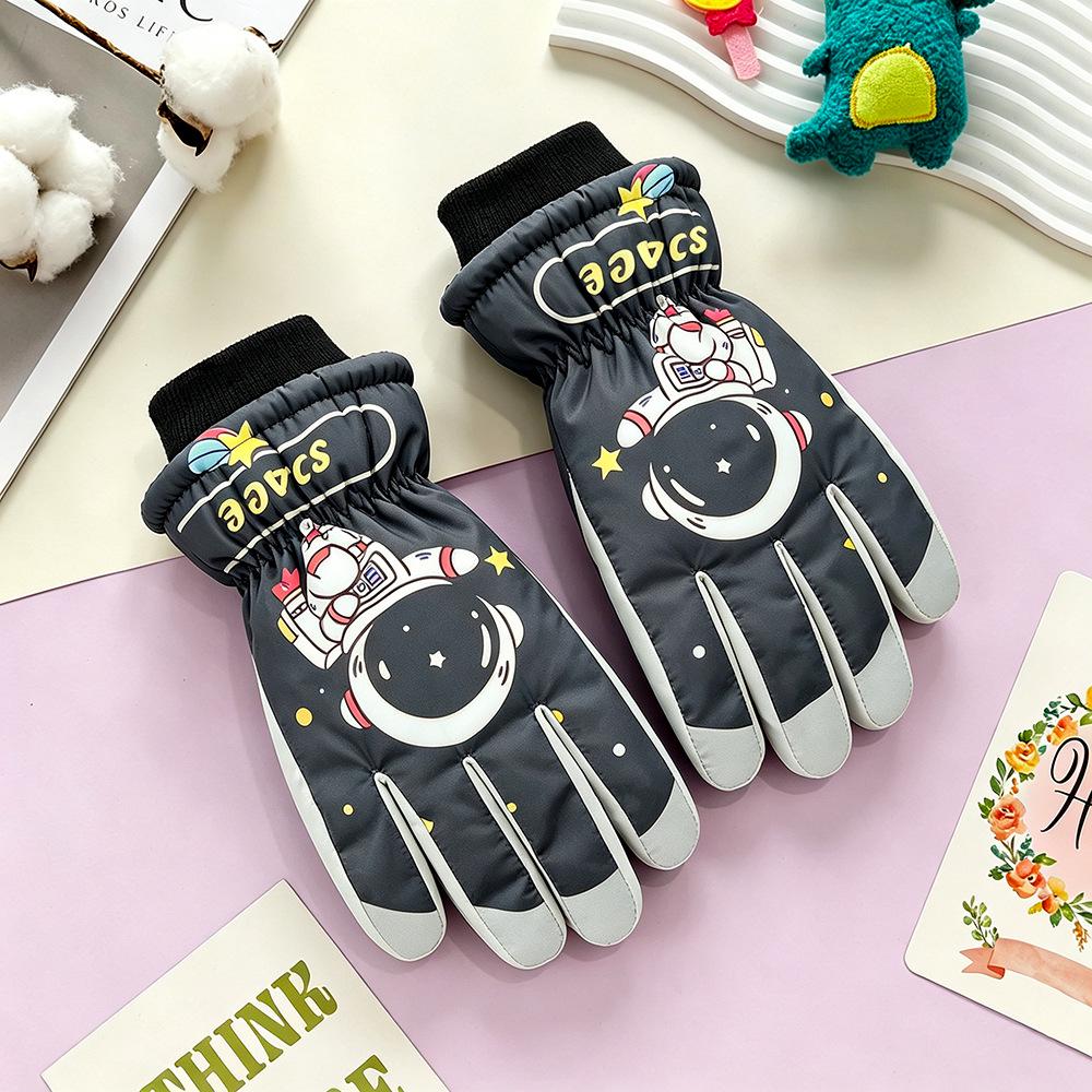 Kids' Winter Ski Gloves: Waterproof, Windproof, Thick Fleece-Lined for Boys & Girls Snow Play, Cycling, and Outdoor Activities