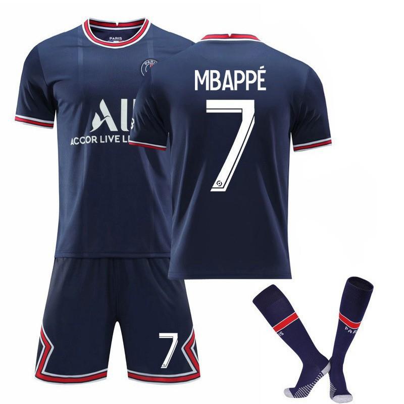 21-22 Paris Home Court 30 7 Mbappe No. 10 Neymar 4 Football Jersey Sportswear Set