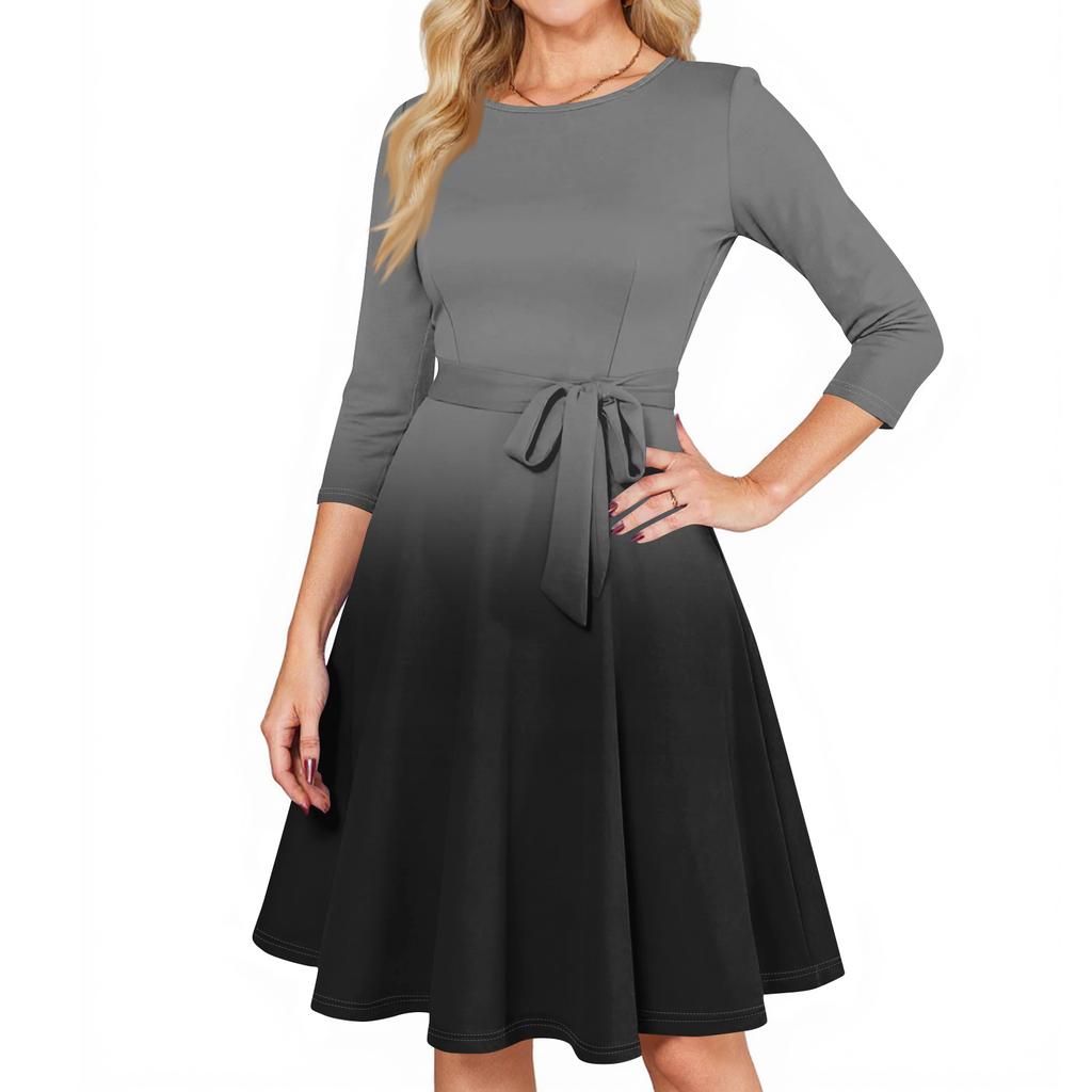 Women's Cocktail Dresses 3/4 Sleeve Vintage Wedding Guest Dress