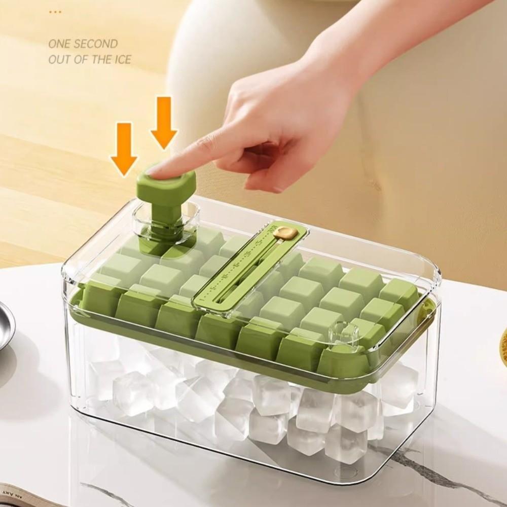 Hållbar 28/56 Fack Iskubform Stor Kapacitet Dubbelskikts Islåda Återanvändbar med Lätttryckslock Iskubsmaskin