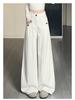 Women's Coffee Corduroy High-Waisted Wide-Leg Pants, 2026 Spring Collection