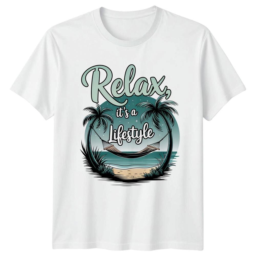 Relax Its A Lifestyle TShirt Beach Tropical Vacation Summer Holiday S