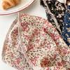 Fashion Retro Headscarf Cotton Hair Scarf Thin Neck Scarves Women Ribbon Headband Floral Print Bandana Head Scarf Autumn