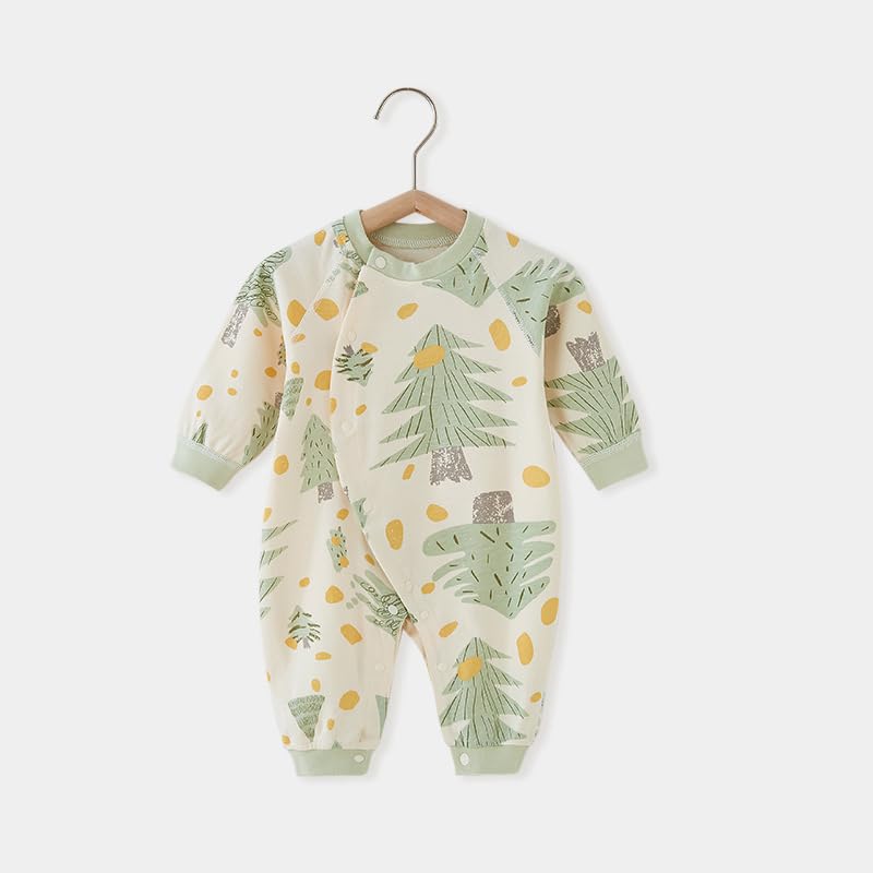 Jaydyequ Baby Long Boys and Lightweight Romper Baby Tree 80cm Clothes, Sleeve, Spring/Autumn, Girls, Coverall, Prep, Gift, All-Year Material, All-Over