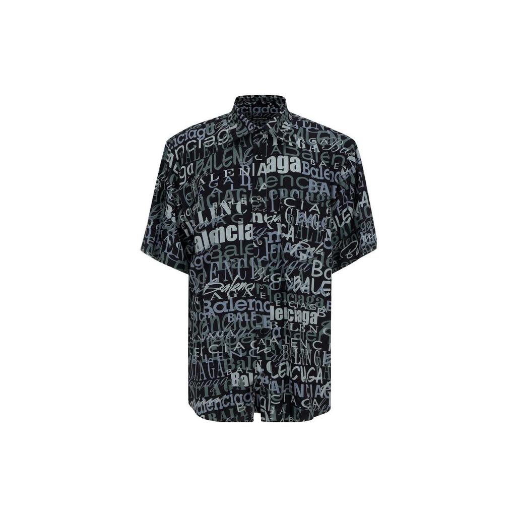 Balenciaga Shirts Men's Black Lapel Thin Other 556854TELF21269