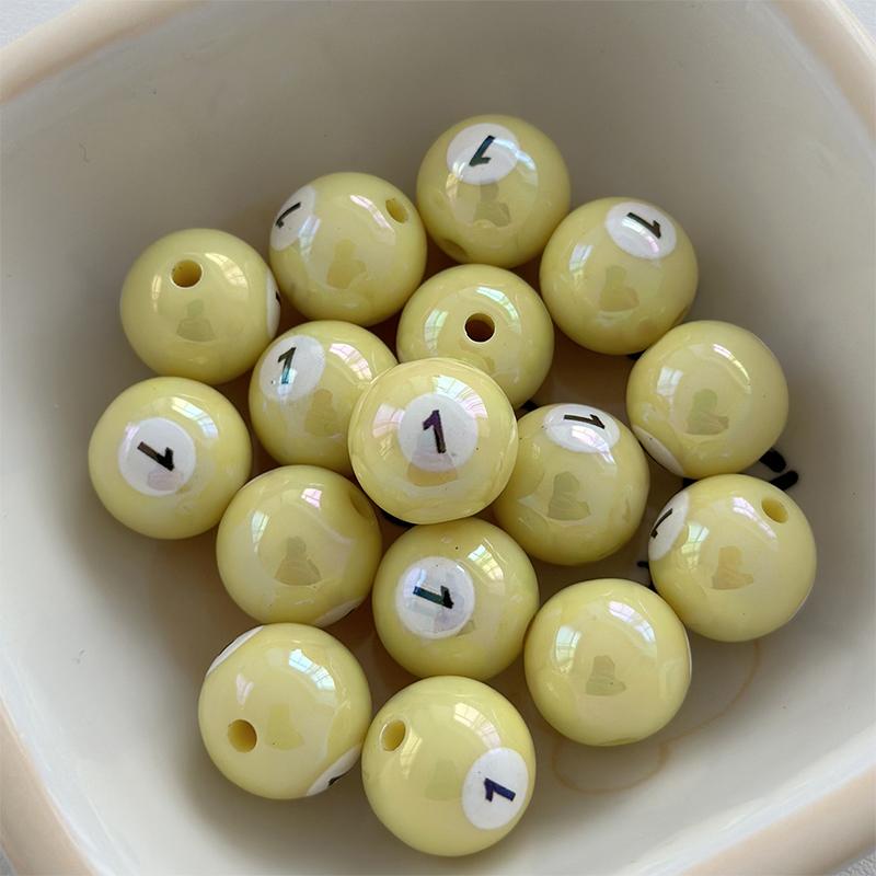 1Pc 16Mm Round Acrylic Big Hole Billiards Ball Loose Spacer Beads For Jewelry Making Diy Handmade Bracelet Findings