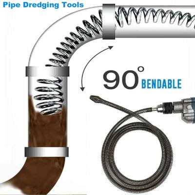 1-5m Electric Drill Drain Dredging Spring Durable Thickened Spring Pipe Sewer Unblocker Sink Cleaner Sewer Dredging Tool